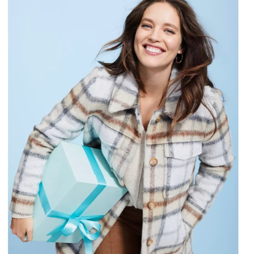 Loft Plaid Shirt Coat
